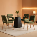 Green Upholstered Dining Chairs Set Butterfly Back