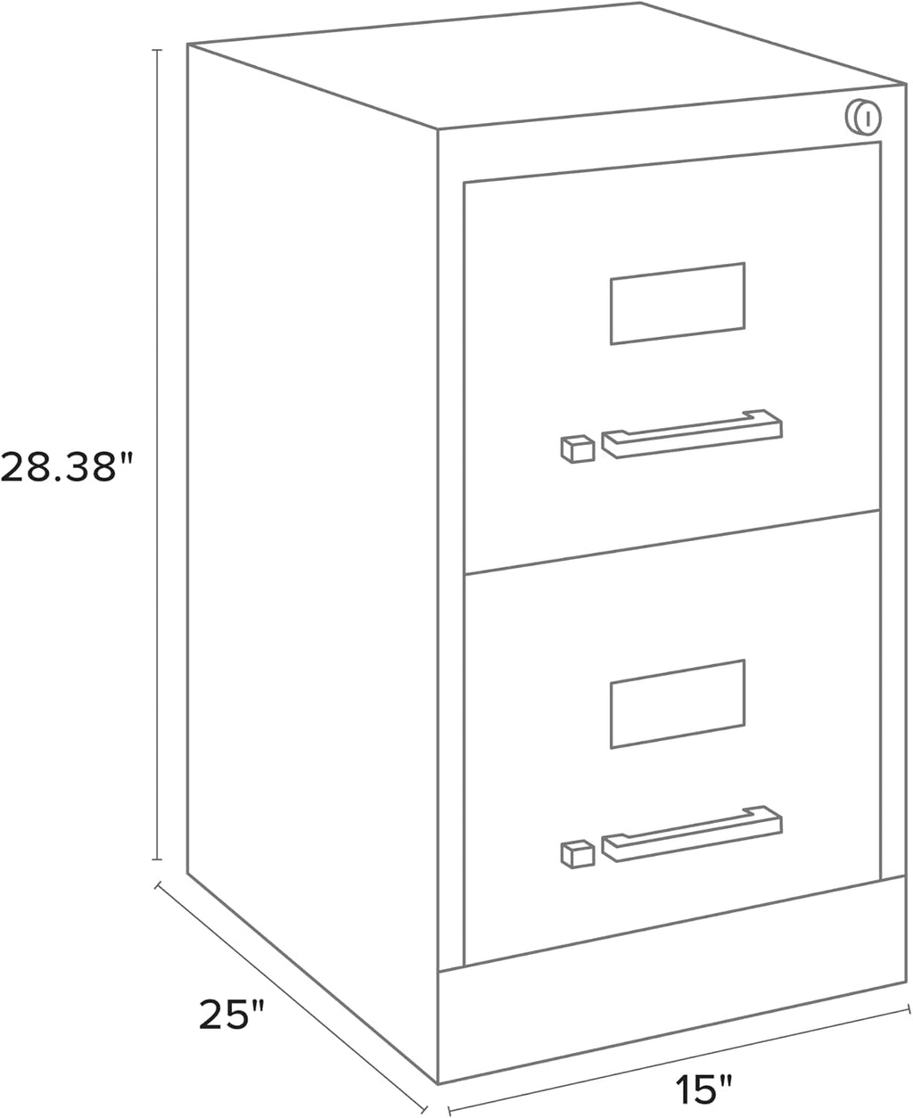 Black Commercial 25-Inch Deep Vertical Filing Cabinet