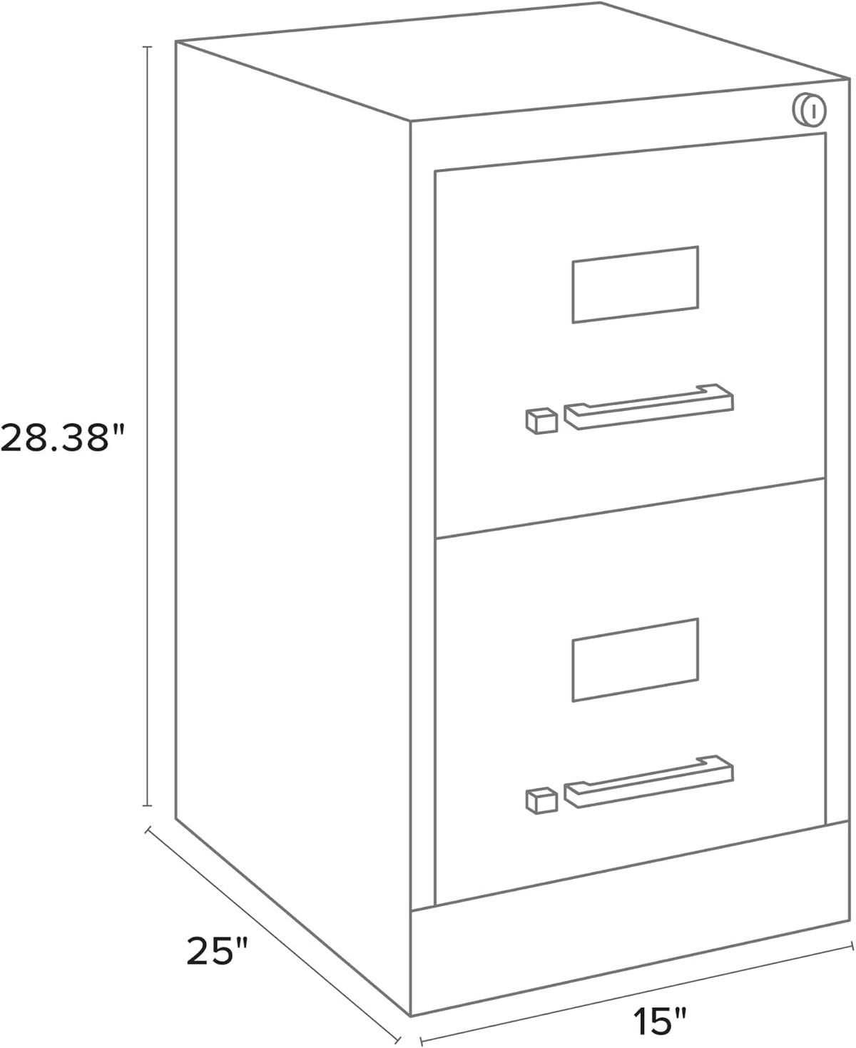 Black Commercial 25-Inch Deep Vertical Filing Cabinet