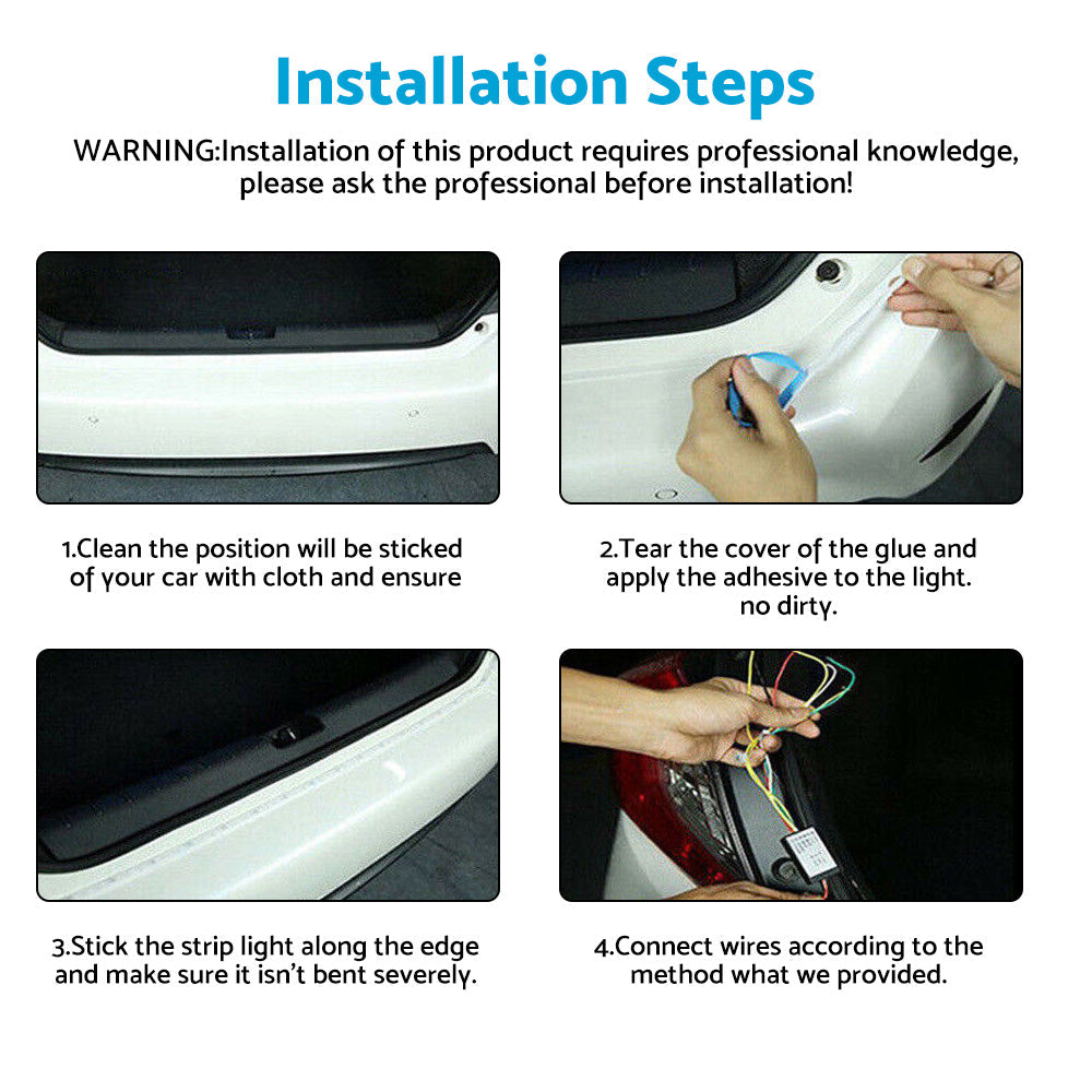 Truck Tailgate LED Strip Bar Reverse Brake Turn Signal Tail Light Suitable for T