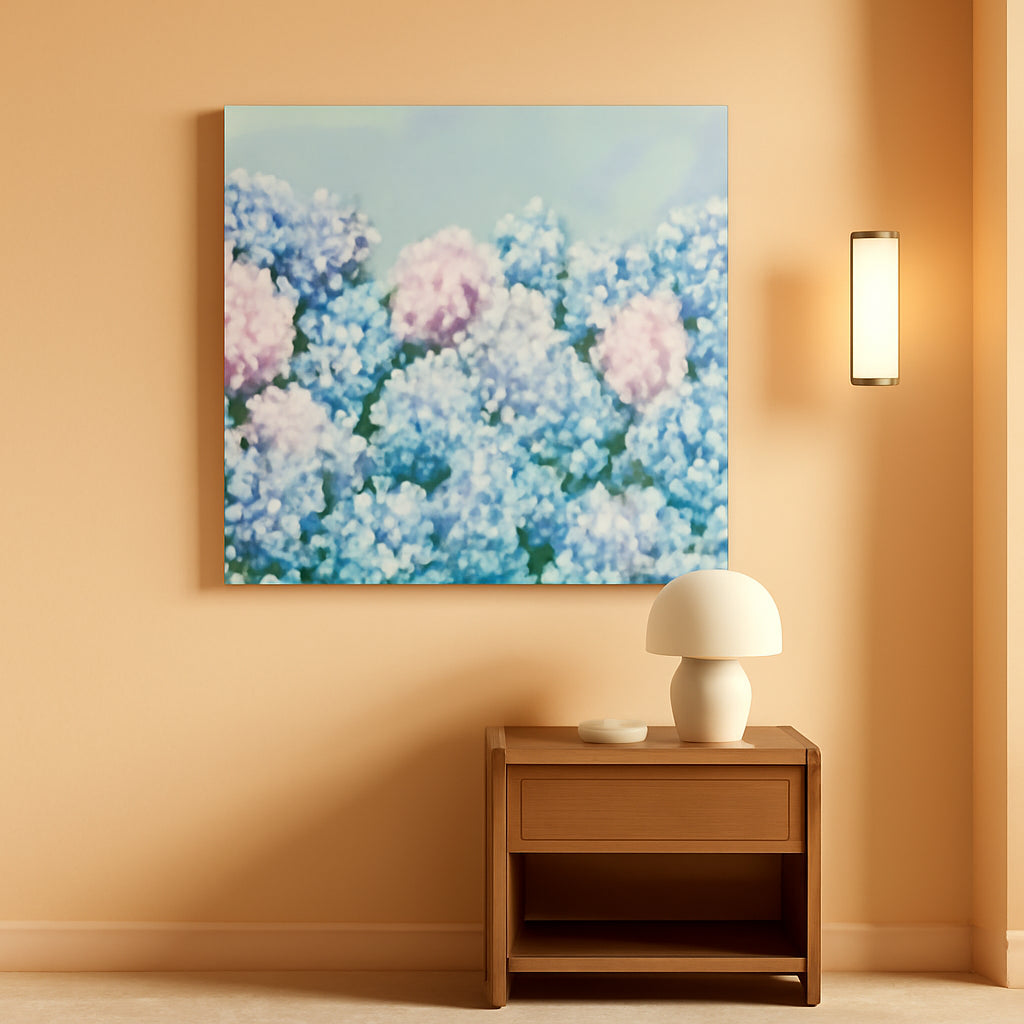 Blue Pink Hydrangea Canvas Wall Art 20x40InchGiclee