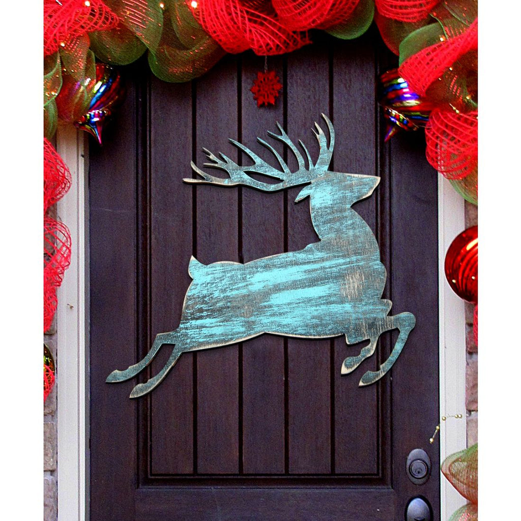 Rustic Prancing Deer Wildlife Door Decor - Wildlife Holiday Decor - 8198211-3H