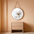 11.8-Inch Round Wall Mirror Gold Bathroom EnamelFinish