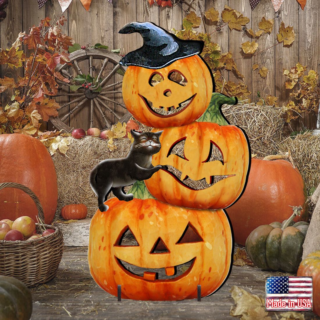 Scary Stacking Pumpkin Halloween Outdoor Decor by G. DeBrekht - Thanksgiving Halloween Decor - 8158415F
