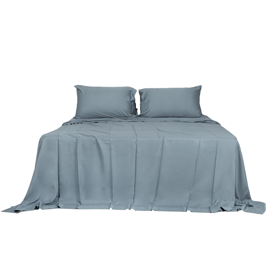NNEIDS Dreamz 4pcs Double Size 100% Bamboo Bed Sheet Set in Grey Colour