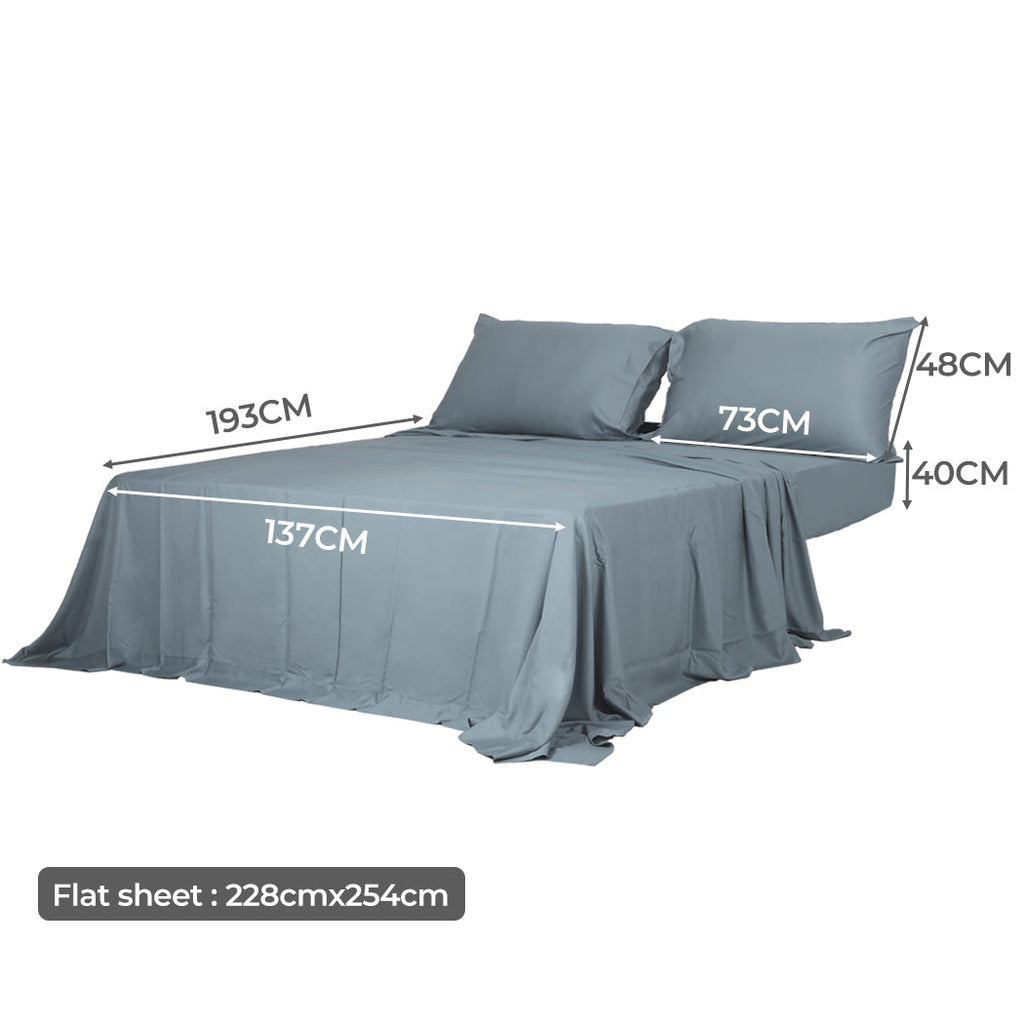 NNEIDS Dreamz 4pcs Double Size 100% Bamboo Bed Sheet Set in Grey Colour