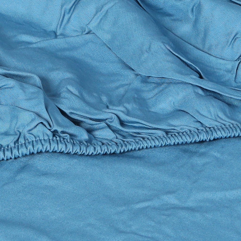 NNEIDS Dreamz 4pcs Double Size 100% Bamboo Bed Sheet Set in Blue Colour