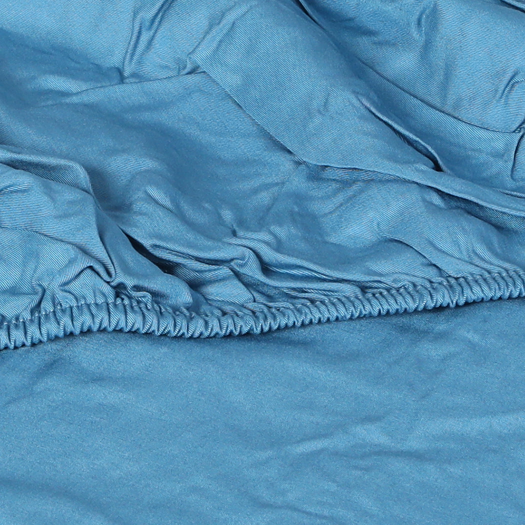 NNEIDS Dreamz 4pcs Double Size 100% Bamboo Bed Sheet Set in Blue Colour