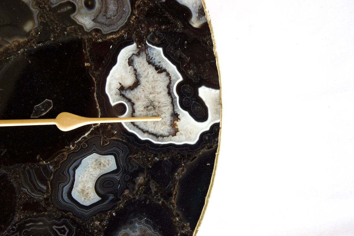 Black Agate Round Wall Clock