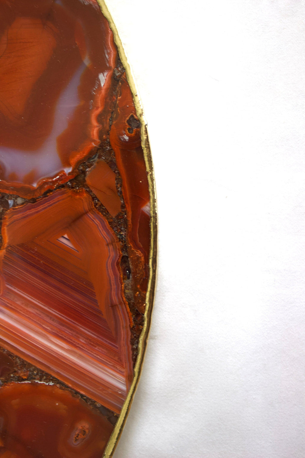 Red Agate Round Wall Clock