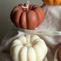 Handmade Autumn Pumpkin Candle: Sculptural Soy Wax Decor