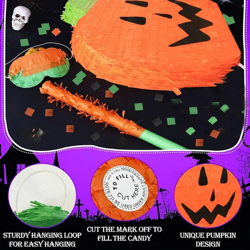NNETM Large Pumpkin Piñata Set Party Decor (4pcs)