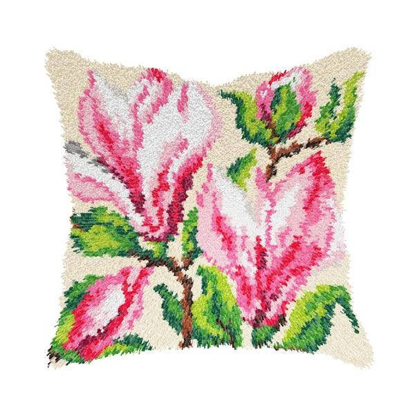 Magnolia Floral Latch Hook Cushion Kit by Orchidea 4189