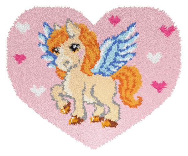 Pegasus Heart Latch Hook Rug Kit by Orchidea 4171