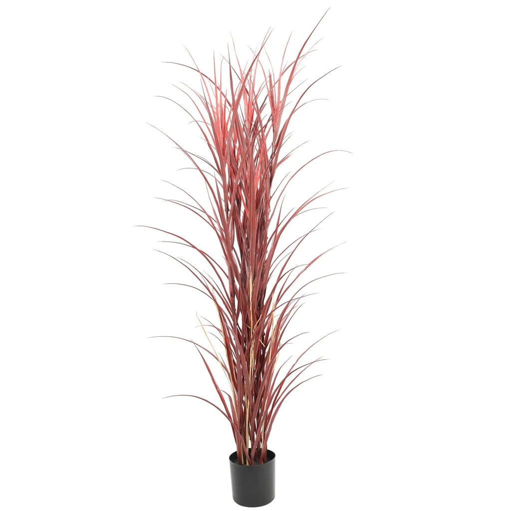 Luxury Burgundy Tall Potted Artificial Grass Plant UV Proof 180cm