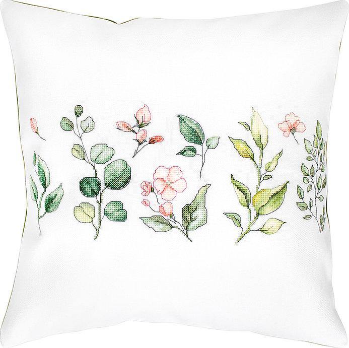 Eucalyptus and Blossom Cushion Counted Cross Stitch Kit by Luca-S PB201L