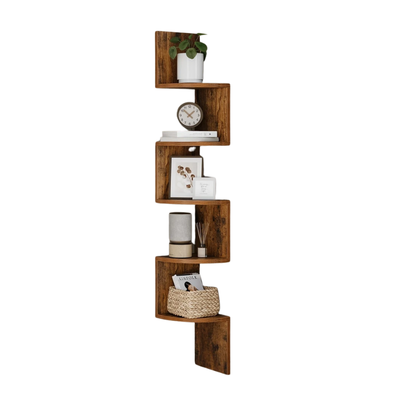 Floating Corner Wall Shelves (5-Tier)